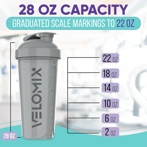 '-4 PACK- 28 oz Protein Shaker Bottle for Protein Mixes, Leak Proof Shaker Cups with 4x Wire Whisk