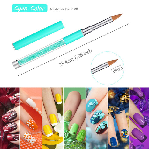 Honoson 5 Pieces Nail Art Brush Set - Acrylic Nail Brush for 3D Flower, DIY Salon Manicure Pen, Sizes 4, 6, 8, 10, 12