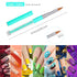 Honoson 5 Pieces Nail Art Brush Set - Acrylic Nail Brush for 3D Flower, DIY Salon Manicure Pen, Sizes 4, 6, 8, 10, 12
