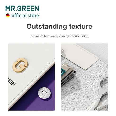 MR.GREEN Colorful Manicure Set, Practical Pedicure Kits with Nail Clippers and Facial Hair Scissors in Fashion Case