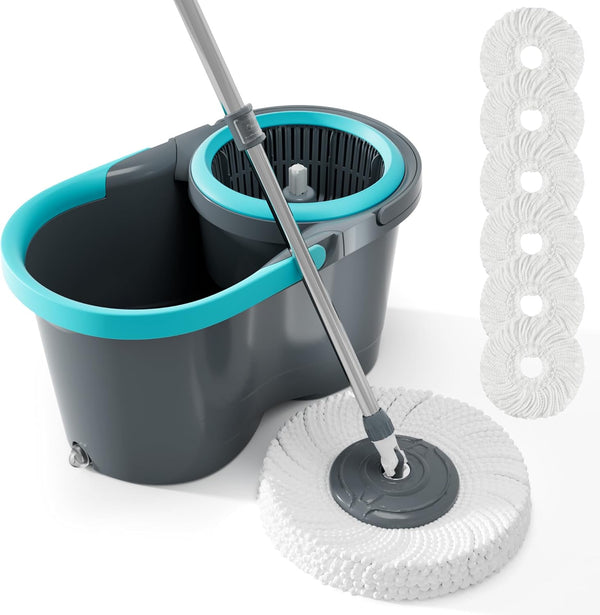 JOYMOOP Spin Mop and Bucket with Wash and Wringer Set, 360 Mop