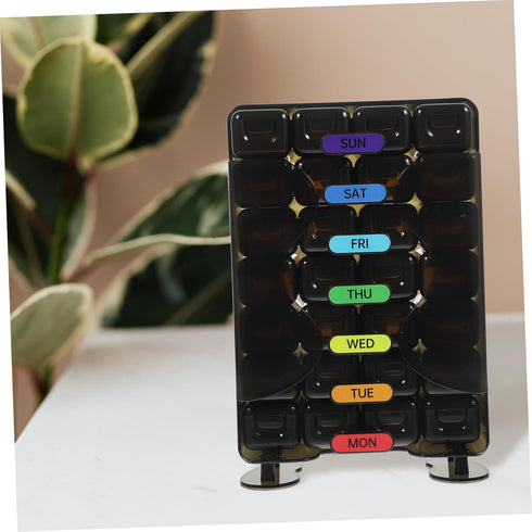 Portable Travel Medicine Case Weekly Dispenser Pill Organizer Wear-Resistant Storage Container for Daily Vitamin