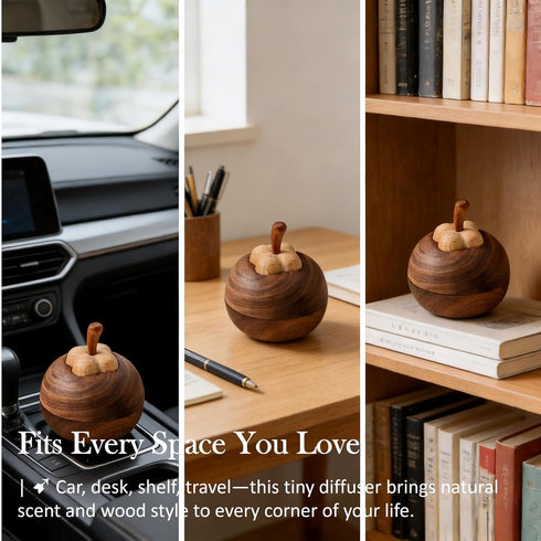 Nythriel Layered Wood Passive Diffuser Petal-Like, Small Portable Essential Oil Aromatherapy Decor, Mini No-Electric