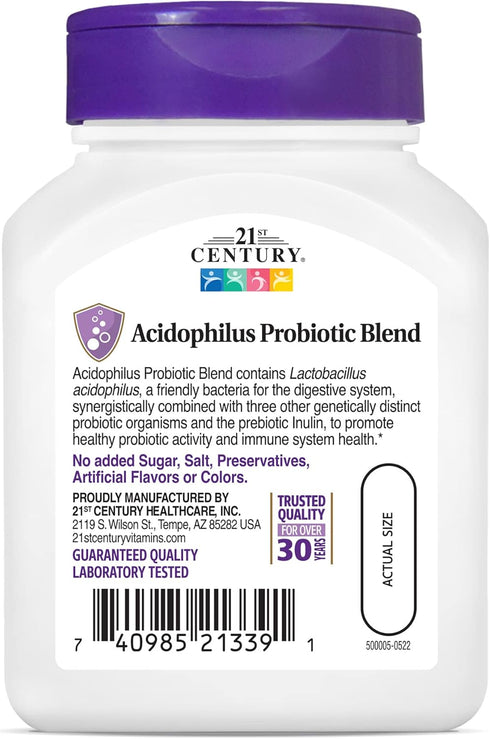 21st Century Acidophilus Capsules, 100 Count