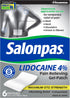 Salonpas Lidocaine 4% Pain Relieving Gel-Patch, 6 Count for Back, Neck, Shoulder, Knee & Elbow