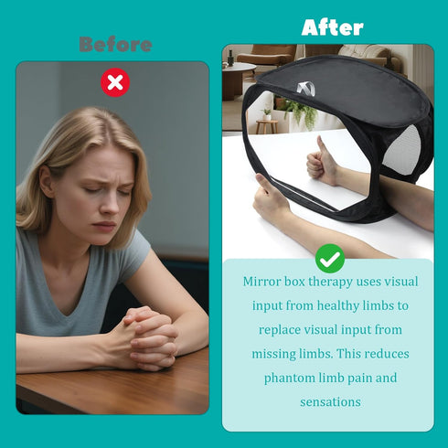 NZELSW Mirror Therapy Box for Hand Stroke and Hand Rehabilitation, Hand Rehabilitation Equipment, Lightweight Foldable