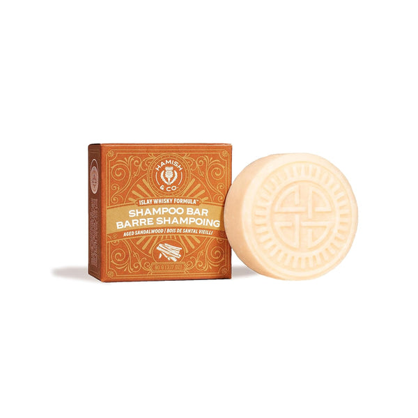 Viori Hamish & Co. Shampoo Bar - Aged Sandalwood, Handcrafted with Scottish Islay and Whiskey Infused Natural