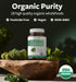 USDA Organic Greens Powder | 60 Tablets - Complete Superfood Supplement with 28 Fruits & Vegetables, Energy, Gut
