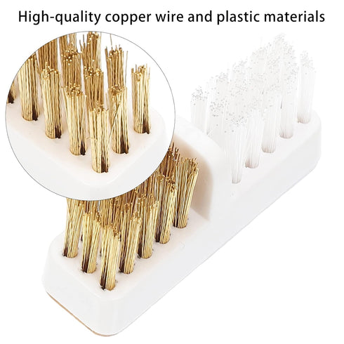 KALLORY 6pcs Brush, Home Wire Metal Head Accessories for Manicure Cleaning Bits Tools, Copper Trimming Nail Bit Drill