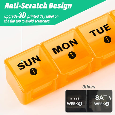 XL Large Monthly Pill Organizer, 4 Weeks, 28 Day Pill Dispenser with Travel Case