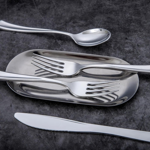 Liacere 200Pcs Silver Plastic Cutlery - 100 Forks, 50 Spoons, 50 Knives, Disposable Silverware for Parties