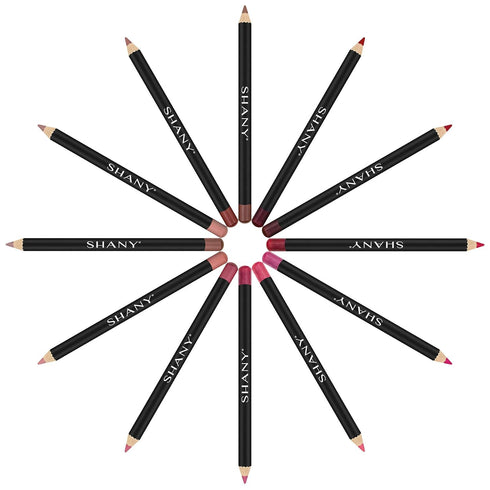 SHANY Dreamy Dozen Matte Lip Liner Set, Vegan Long-Lasting Professional Velvet Pencils, Pack of 12