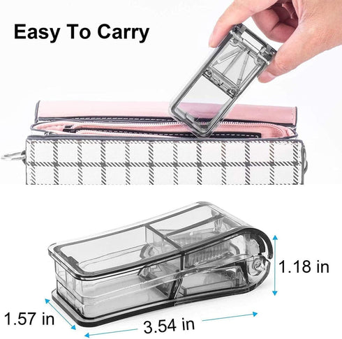 Pill Cutter for Small or Large Pills - The Best Multiple Pill Splitter Design in the USA, Keychain Pill Holder Bonus
