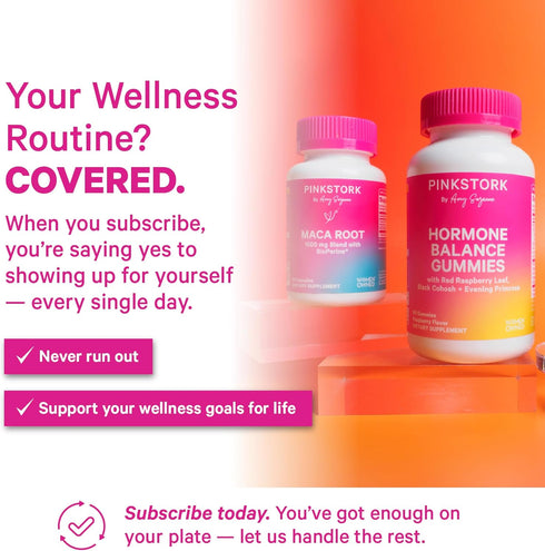 Pink Stork Maca Root Capsules for Women Organic Maca with BioPerine for Hormonal Balance, Energy + Wellness Supports