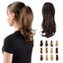 Sofeiyan 13" Ponytail Extension, Long Curly Clip in Claw Hair Extension for Women, Dark Brown & Dark Auburn Mixed