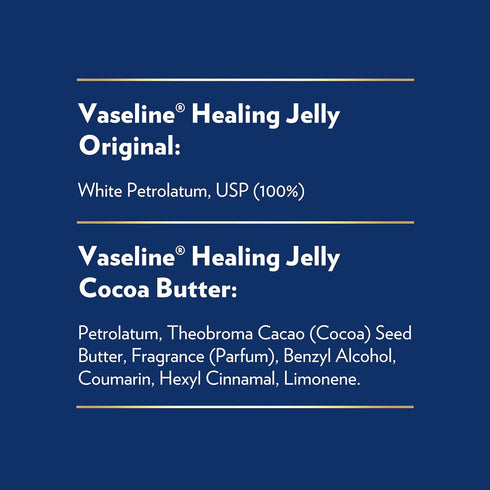 Vaseline Original & Cocoa Butter Healing Jelly Travel-Size Variety 4-Pack – Rich Moisturizing Ointment for Soothing