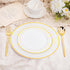 SUT 100 Pcs Gold Plastic Silverware, Disposable Forks and Spoons for Parties and Weddings