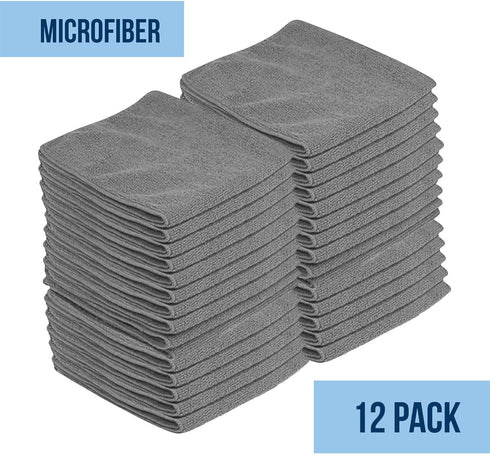 GREEN LIFESTYLE Microfiber Cleaning Cloth 12 Pack, Borderless Microfiber Towels for Cleaning, Rags, Car Microfiber