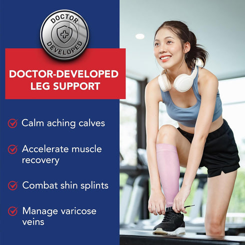 Dr. Arthritis Calf Compression Sleeve for Men and Women, Doctor-Developed Leg Compression for Shin Splint Relief