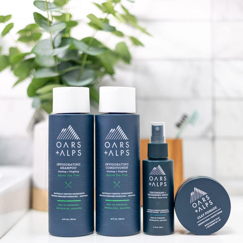 Oars + Alps Clay Hair Pomade for Men, Promotes Hair Growth, Medium Hold, Matte Finish, 2.4 Oz