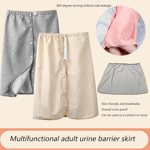 Yodilala Unisex Full Open Adult Diaper Skirt, Waterproof, Adjustable, Reusable Incontinence for Adults, Elderly