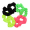 Set of 8 Neon Color Solid Scrunchies - Hair Scrunchy in Pink, Yellow, Green, Black