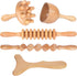Wood Therapy Massage Tools, 5-in-1 Lymphatic Drainage Massager Kit for Muscle Pain Relief and Body Contouring