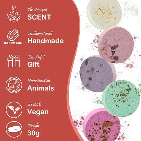 Shower Steamers Aromatherapy Shower Bombs with Eucalyptus for Self Care Relaxation Gifts for Women and Men