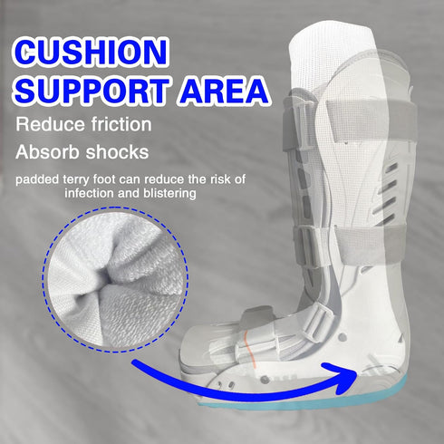 Ioryzek 2 Walking Boot Socks air Cam Walker Cast Socks Pairs Fracture Boot Brace Sock Surgical Orthopedics Sock for Men