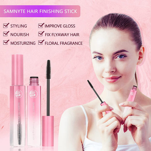 Samnyte Flyaways Hair Stick, Hair Finishing Stick (4 Pack) for Gloss Enhancement, Hair Mascara & Tamer Stick
