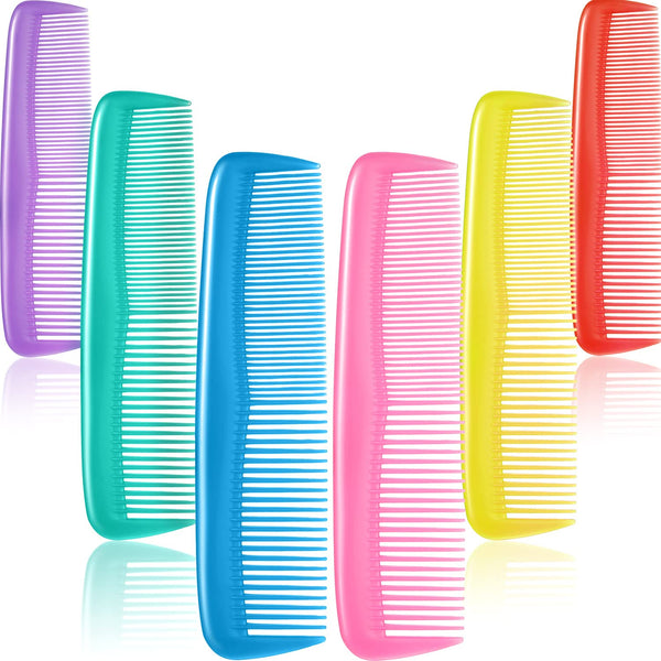 Leinuosen 12 Pieces Hair Combs Set, Pocket Plastic Fine Tooth Dressing Combs for Women and Men (Yellow, Purple, Green,