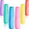 Leinuosen 12 Pieces Hair Combs Set, Pocket Plastic Fine Tooth Dressing Combs for Women and Men (Yellow, Purple, Green,