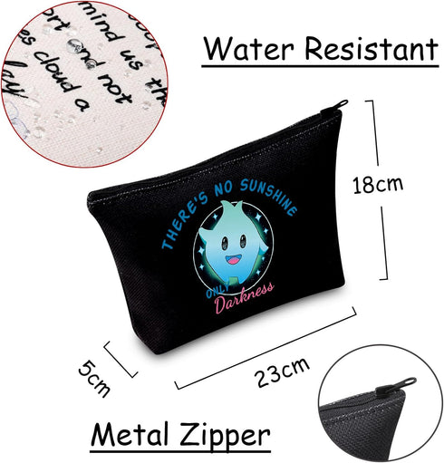 JXGZSO Luna Star Gift There's No Sunshine Only Darkness Cosmetic Bag Animation Movie Lover Gift Lumalee Blue Makeup Bag (There's No Sunshine Only Darkness Black)