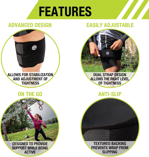 Pro-Tec Athletics Hamstring Compression Wrap, Black