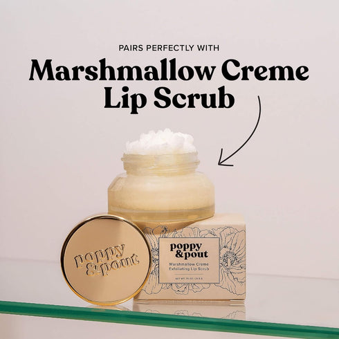 Poppy & Pout Marshmallow Creme Jumbo Lip Balm | All Natural Moisturizer with Beeswax, Vitamin E, Organic Coconut Oil |