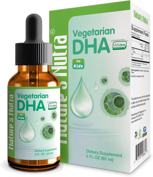 Nature's Nutra Vegetarian DHA, Premium Liquid DHA for Baby, Infant, Kids, Non-GMO, 2 Fl Oz