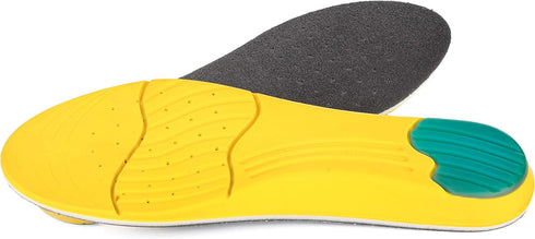 Orthotic Memory Foam Elevator Shoe Insole for Plantar Fasciitis, 1/2 Inch Height Increase (Yellow) - Large