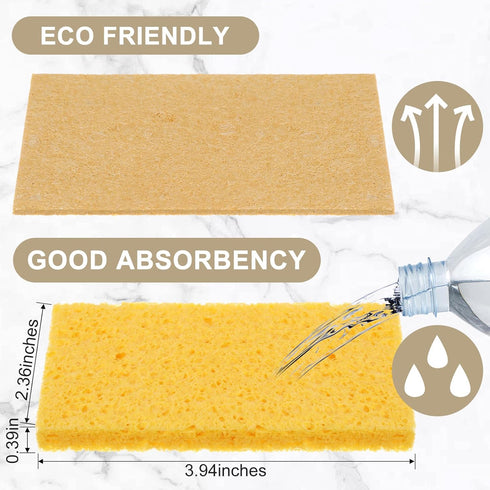 Zhengmy 100 3.9 2.4 0.12 Inch Pieces Sponges Bulk Sponges Kitchen Compressed Sponge Natural Dish Sponge Compressed Wood