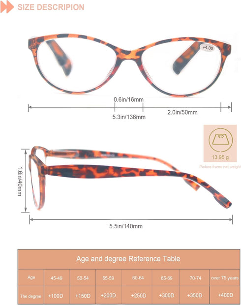 HEEYYOK Reading Glasses Women 2.50, 5-Pack Colorful Readers with Quality Spring Hinge for Outdoor Reading