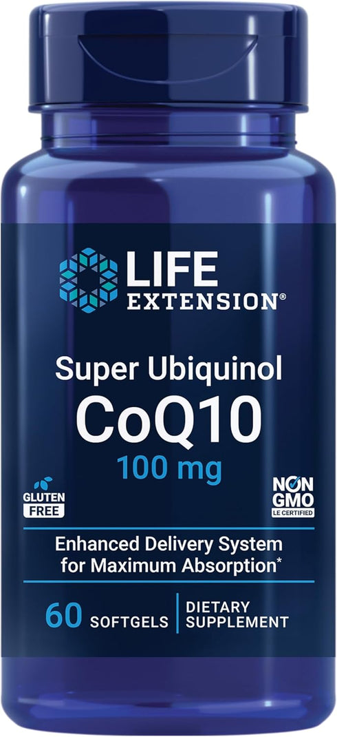 Life Extension Super Ubiquinol CoQ10 100 mg - Heart Health & Anti-Aging Supplement, 60 Softgels