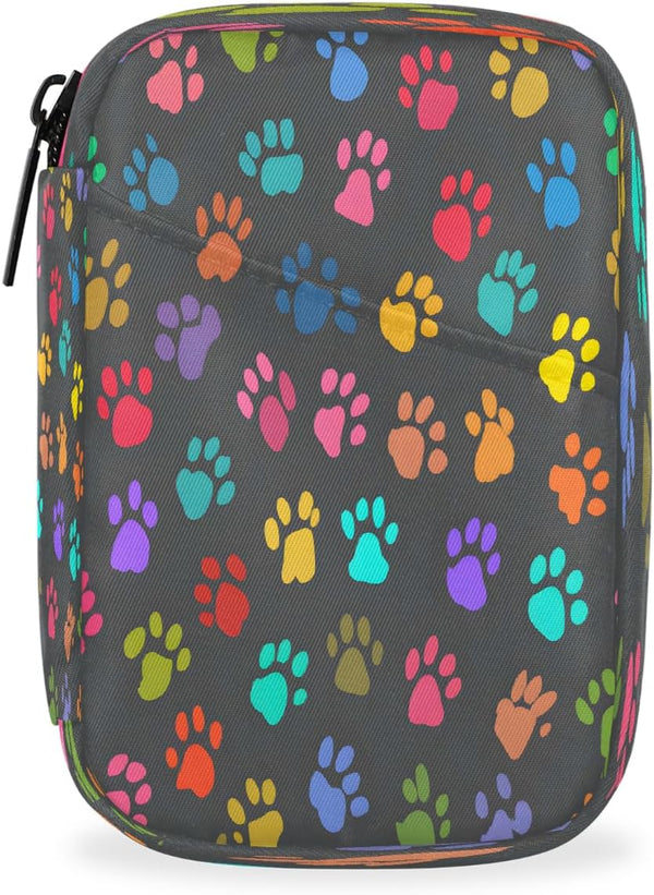 Skerhhux Colorful Paw Art Pill Case Travel Pill Organizer Weekly 7 Day Portable