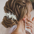 Wedding Rhinestone Hair Comb, Crystal Bride Hair Combs, Flower Side Combs, Leaf Headpiece Accessories for Women (Silver)