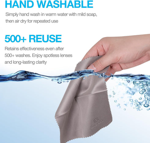 SmoTecQ 32 Pack Microfiber Cleaning Cloths for Glasses (Individually Wrapped) - Premium Optical Lens Cleaner