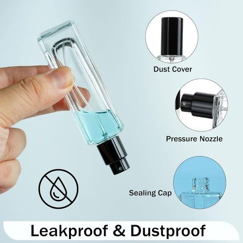 YU FENG 6 Pack Clear Glass Perfume Sprayer Bottle, 30ml Portable Fine Mist Sprayer, Empty Refillable Travel