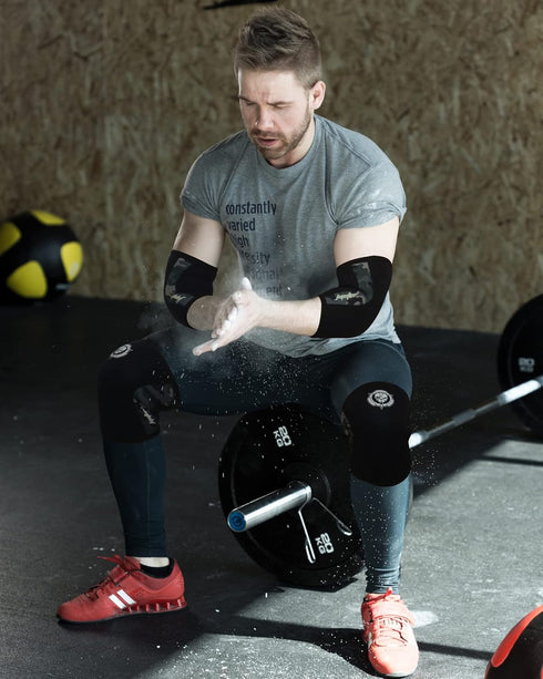Jupiter Elbow Sleeves (Pair) for Squat, Weightlifting, Powerlifting, Basketball and Tennis, 5mm Neoprene Compression
