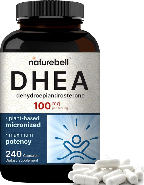 NatureBell DHEA 100mg, 240 Capsules, Extra Strength for Energy Level, Metabolism & Healthy Aging - Made in U.S.A