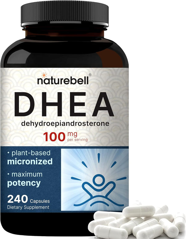 NatureBell DHEA 100mg, 240 Capsules, Extra Strength for Energy Level, Metabolism & Healthy Aging - Made in U.S.A