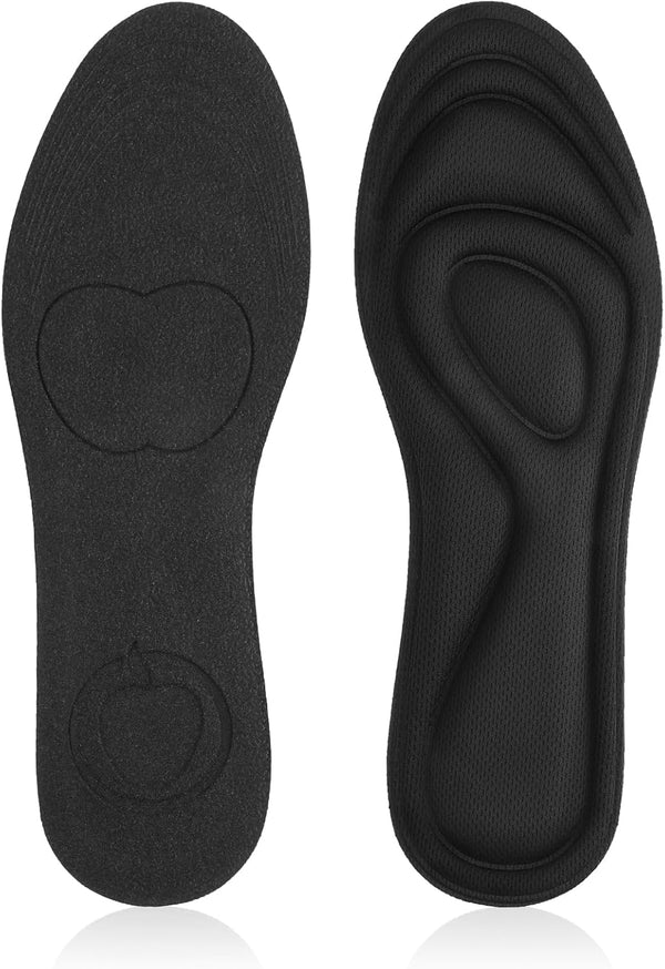 2 Pairs Memory Foam Insoles, Full-Foot Responsive Cushioning, Plantar Fasciitis Insoles for Women and Men