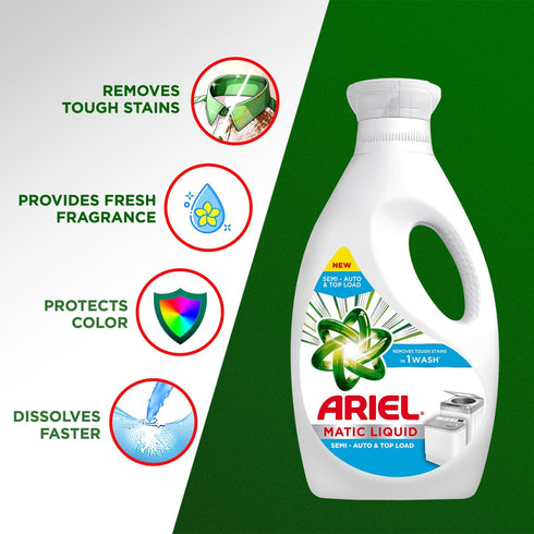 Ariel Matic Liquid Detergent, Top Load, 1 Litre