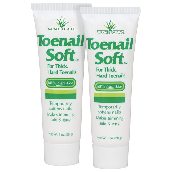 Toenail Soft Temporary Nail Softening Cream for Thick, Hard Toenails with Aloe, 1 Oz (2-Pack)